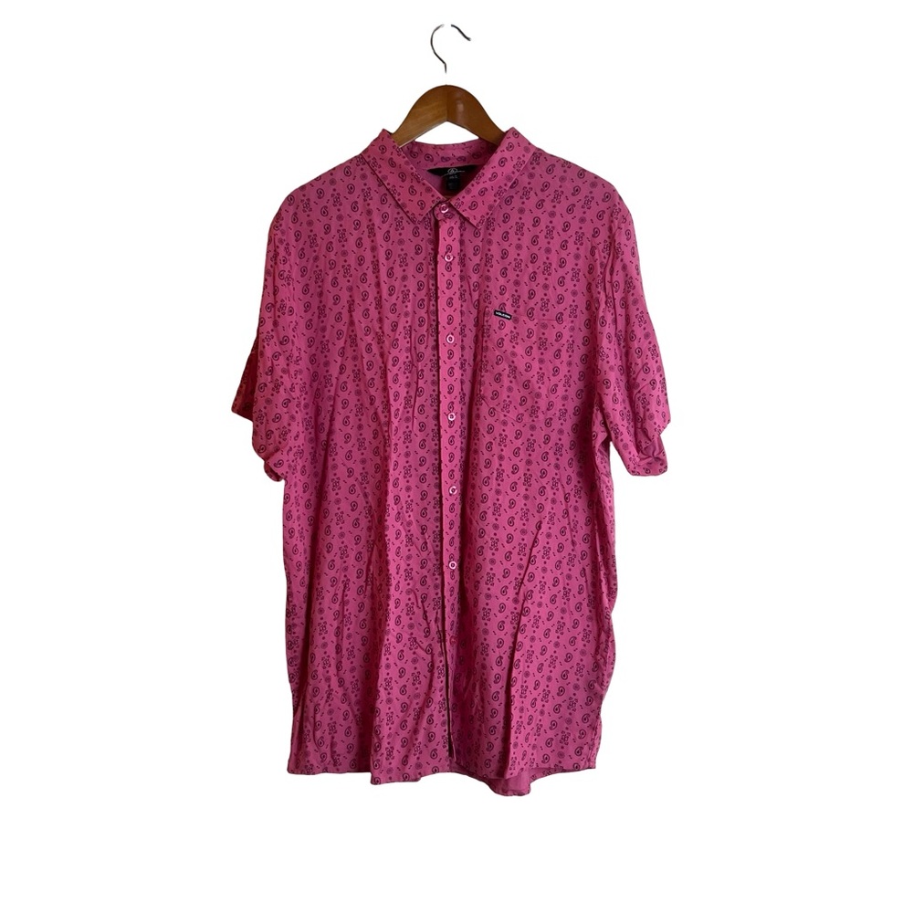 Volcom pink patterned short sleeve button‎ down shirt